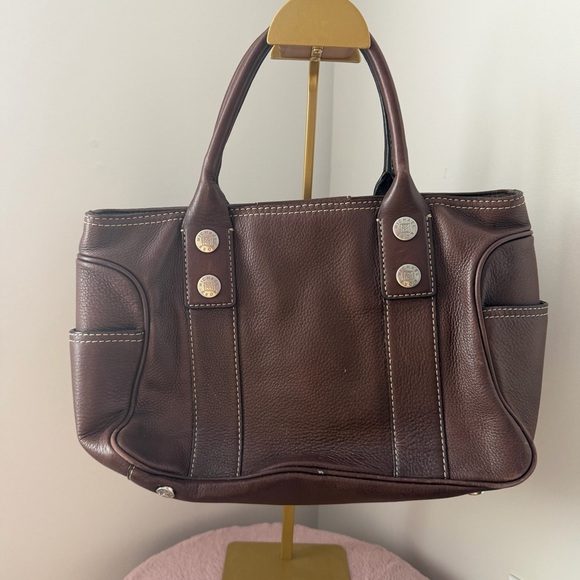Vintage Michael Kors Royal Hock Brown Pebbled Leather Tote/Satchel - Picture 2 of 9